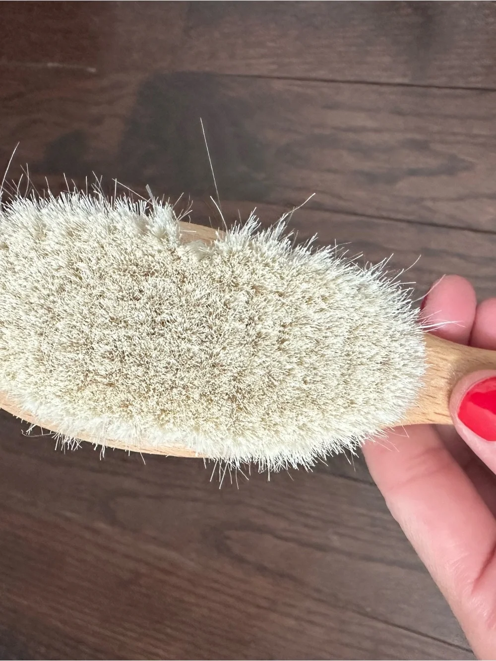 KeaBabies Natural Wooden Baby Brush with Soft White Bristles